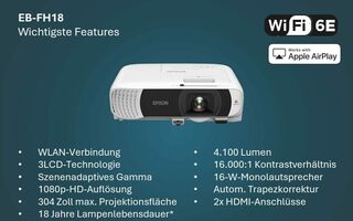 Epson EB-FH18 Full HD+ Wifi projektor 