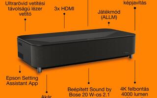 Epson EH-LS970B/W Lézer 4K 3D UST házimozi projektor